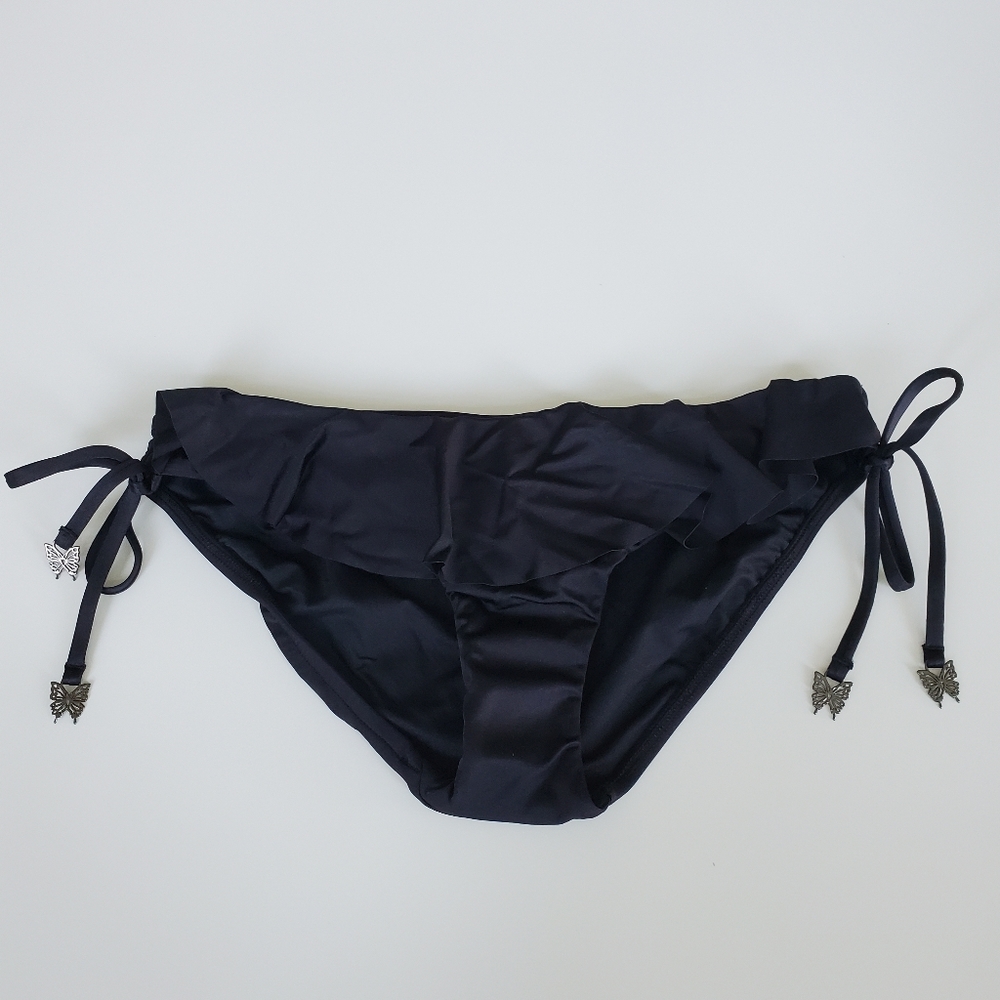 Seafolly overlay ruffle butterfly charm bottom NWOT